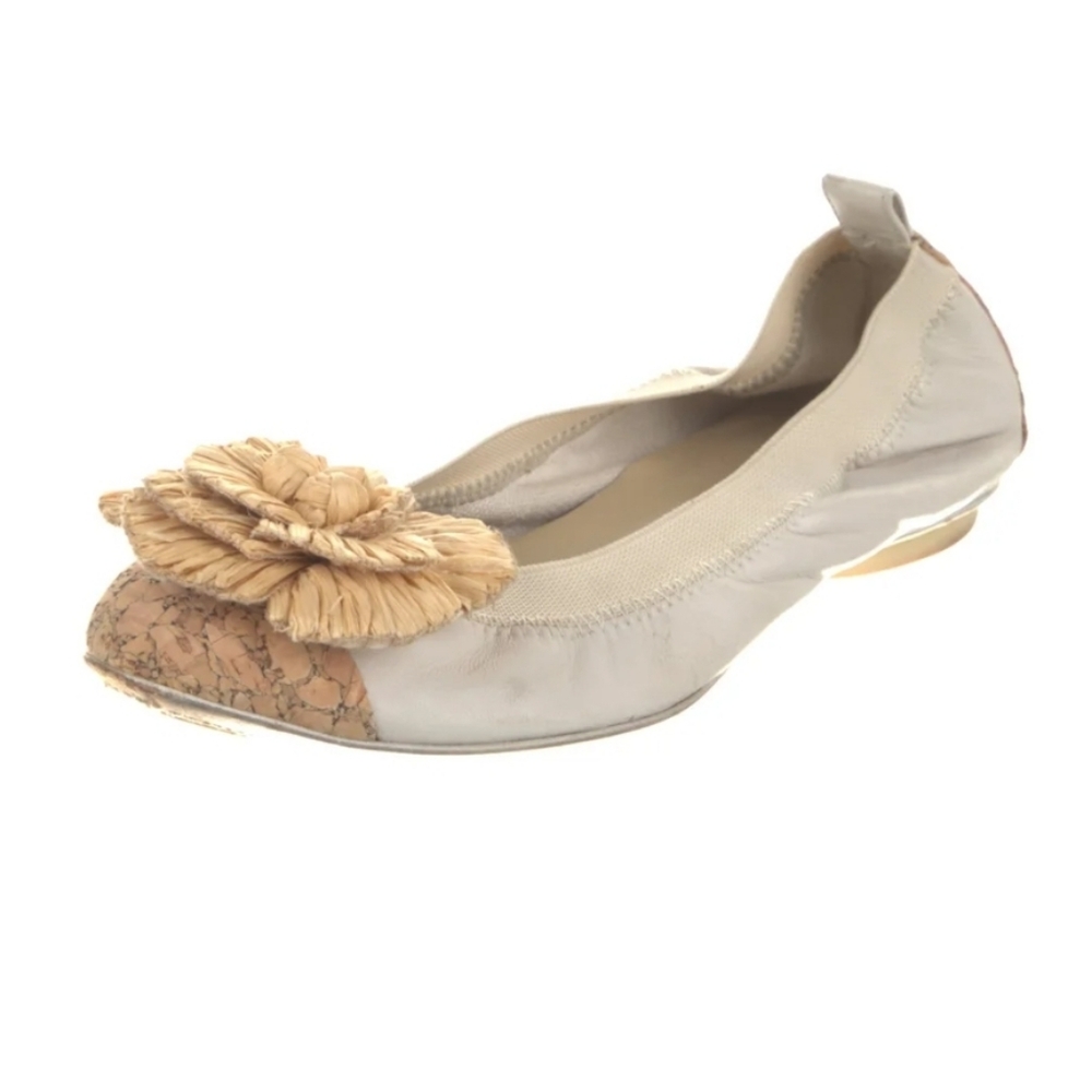 Chanel Authentic Interlocking Cc Logo Ballet Flat… - image 1